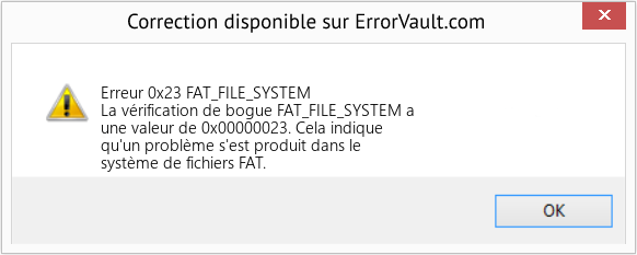 Fix FAT_FILE_SYSTEM (Error Erreur 0x23)