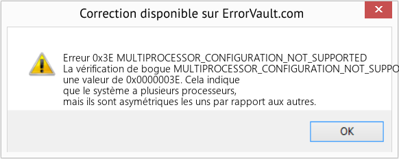 Fix MULTIPROCESSOR_CONFIGURATION_NOT_SUPPORTED (Error Erreur 0x3E)