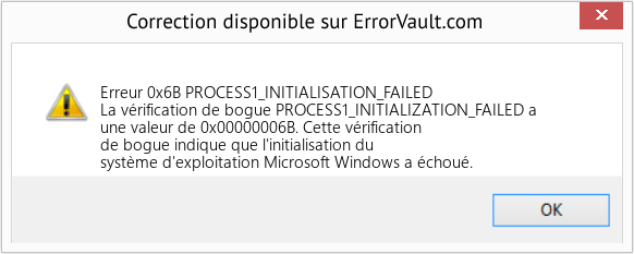 Fix PROCESS1_INITIALISATION_FAILED (Error Erreur 0x6B)