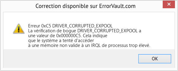 Fix DRIVER_CORRUPTED_EXPOOL (Error Erreur 0xC5)