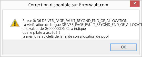 Fix DRIVER_PAGE_FAULT_BEYOND_END_OF_ALLOCATION (Error Erreur 0xD6)