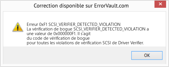 Fix SCSI_VERIFIER_DETECTED_VIOLATION (Error Erreur 0xF1)