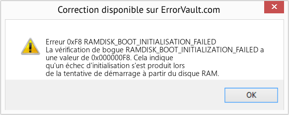 Fix RAMDISK_BOOT_INITIALISATION_FAILED (Error Erreur 0xF8)