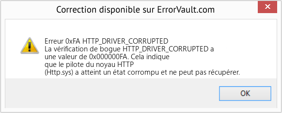 Fix HTTP_DRIVER_CORRUPTED (Error Erreur 0xFA)