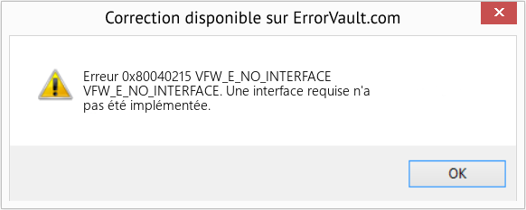 Fix VFW_E_NO_INTERFACE (Error Erreur 0x80040215)