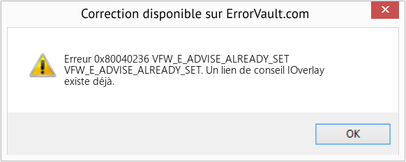 Fix VFW_E_ADVISE_ALREADY_SET (Error Erreur 0x80040236)