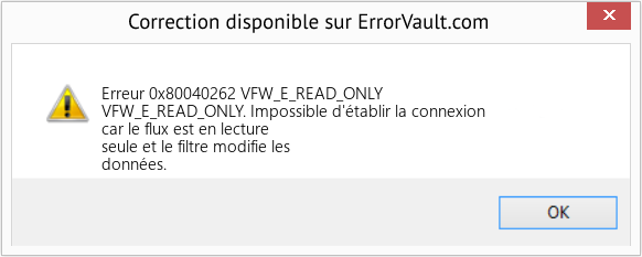 Fix VFW_E_READ_ONLY (Error Erreur 0x80040262)