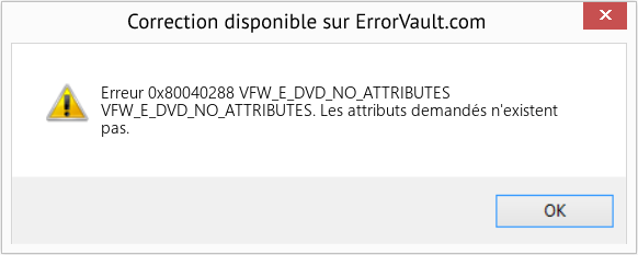 Fix VFW_E_DVD_NO_ATTRIBUTES (Error Erreur 0x80040288)