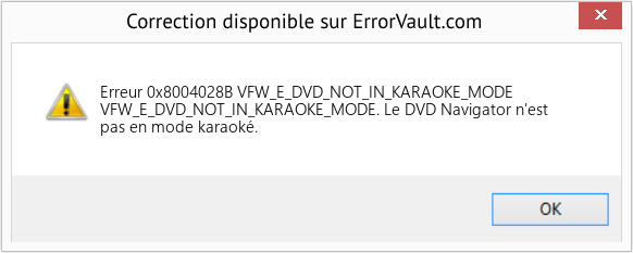 Fix VFW_E_DVD_NOT_IN_KARAOKE_MODE (Error Erreur 0x8004028B)