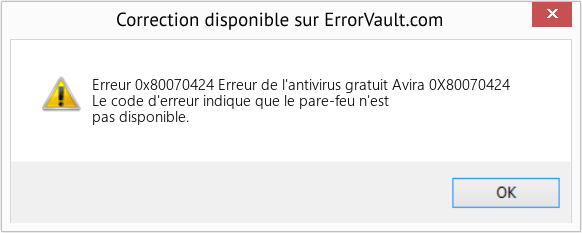 Fix Erreur de l'antivirus gratuit Avira 0X80070424 (Error Erreur 0x80070424)