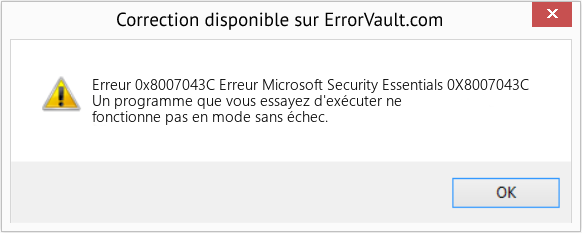 Download Error Erreur 0x8007043C (Erreur Microsoft Security Essentials 0X8007043C) Repair Tool Fix Erreur Microsoft Security Essentials 0X8007043C (Error Erreur 0x8007043C)