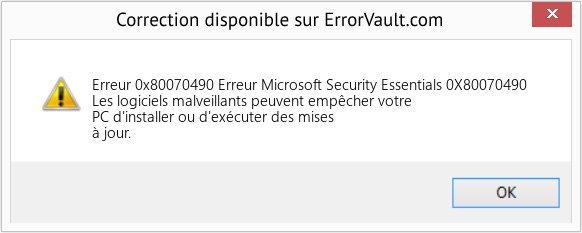 Download Error Erreur 0x80070490 (Erreur Microsoft Security Essentials 0X80070490) Repair Tool Fix Erreur Microsoft Security Essentials 0X80070490 (Error Erreur 0x80070490)
