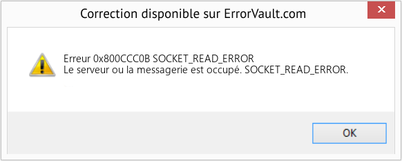 Fix SOCKET_READ_ERROR (Error Erreur 0x800CCC0B)