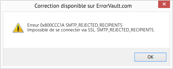 Fix SMTP_REJECTED_RECIPIENTS (Error Erreur 0x800CCC1A)