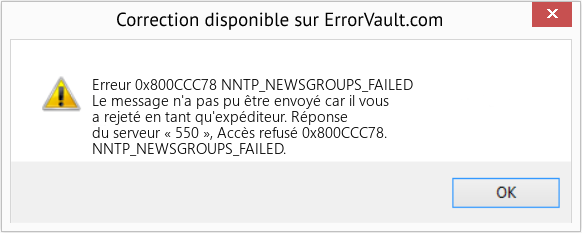 Fix NNTP_NEWSGROUPS_FAILED (Error Erreur 0x800CCC78)