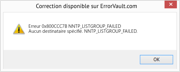 Fix NNTP_LISTGROUP_FAILED (Error Erreur 0x800CCC7B)