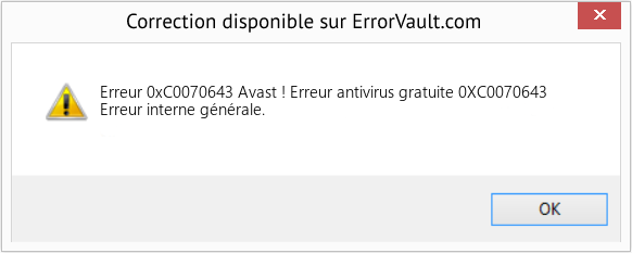 Fix Avast ! Erreur antivirus gratuite 0XC0070643 (Error Erreur 0xC0070643)