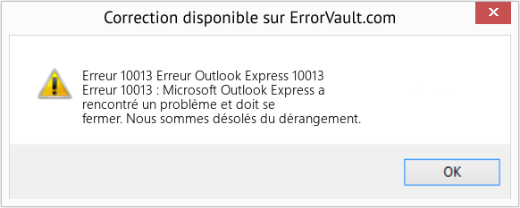 Fix Erreur Outlook Express 10013 (Error Erreur 10013)