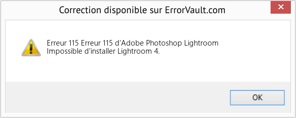 Fix Erreur 115 d'Adobe Photoshop Lightroom (Error Erreur 115)