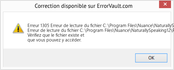 Fix Erreur de lecture du fichier C: \Program Files\Nuance\NaturallySpeaking12\Program\dgnee.exe (Error Erreur 1305)