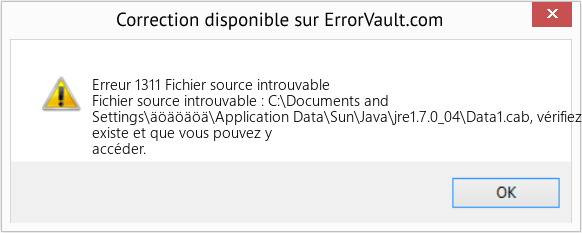 Fix Fichier source introuvable (Error Erreur 1311)