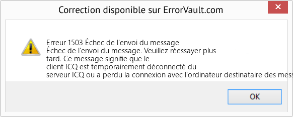 Download Error Erreur 1503 (Échec de l'envoi du message) Repair Tool Fix Échec de l'envoi du message (Error Erreur 1503)