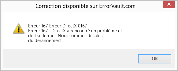Fix Erreur DirectX 0167 (Error Erreur 167)
