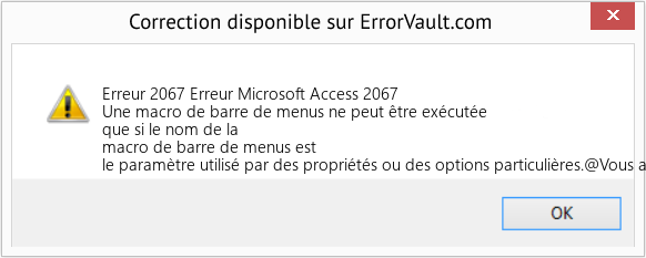 Fix Erreur Microsoft Access 2067 (Error Erreur 2067)