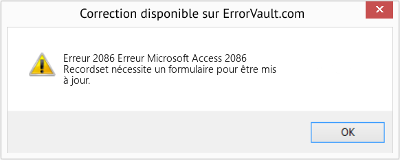 Fix Erreur Microsoft Access 2086 (Error Erreur 2086)
