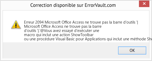Fix Microsoft Office Access ne trouve pas la barre d'outils '| (Error Erreur 2094)