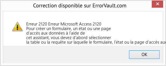 Fix Erreur Microsoft Access 2120 (Error Erreur 2120)