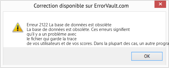 Fix La base de données est obsolète (Error Erreur 2122)