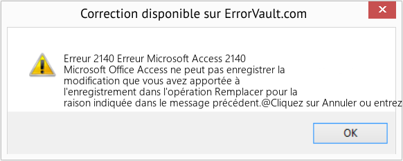 Fix Erreur Microsoft Access 2140 (Error Erreur 2140)