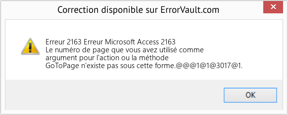 Fix Erreur Microsoft Access 2163 (Error Erreur 2163)