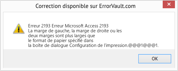 Fix Erreur Microsoft Access 2193 (Error Erreur 2193)