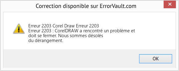 Fix Corel Draw Erreur 2203 (Error Erreur 2203)