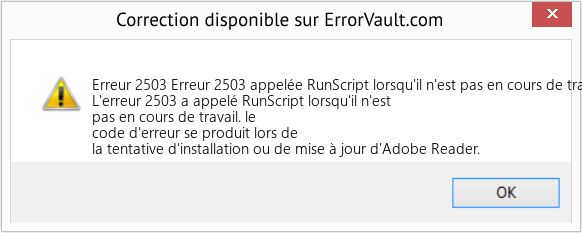 Fix Erreur 2503 appelée RunScript lorsqu'il n'est pas en cours de travail (Error Erreur 2503)