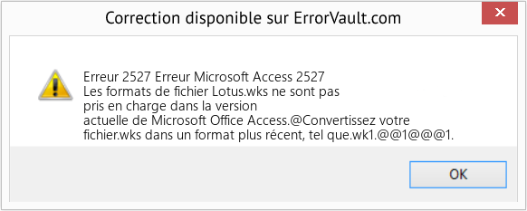Download Error Erreur 2527 (Erreur Microsoft Access 2527) Repair Tool Fix Erreur Microsoft Access 2527 (Error Erreur 2527)