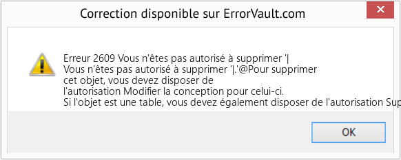 Fix Vous n'êtes pas autorisé à supprimer '| (Error Erreur 2609)