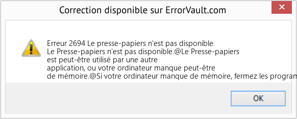 Fix Le presse-papiers n'est pas disponible (Error Erreur 2694)