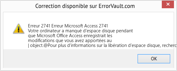 Fix Erreur Microsoft Access 2741 (Error Erreur 2741)