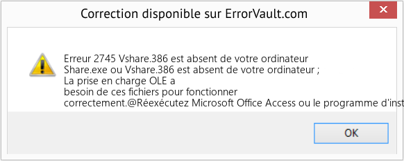 Fix Vshare.386 est absent de votre ordinateur (Error Erreur 2745)