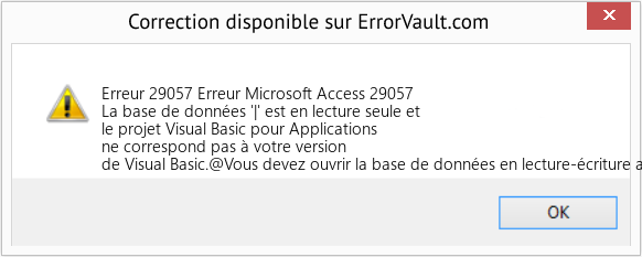 Fix Erreur Microsoft Access 29057 (Error Erreur 29057)