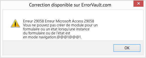 Fix Erreur Microsoft Access 29058 (Error Erreur 29058)