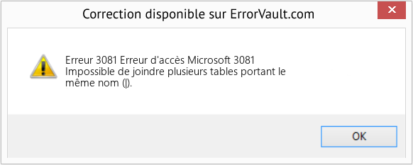 Fix Erreur d'accès Microsoft 3081 (Error Erreur 3081)