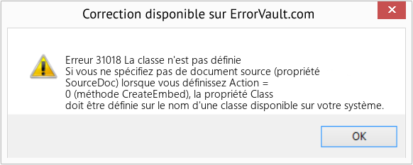 Download Error Erreur 31018 (La classe n'est pas définie) Repair Tool Fix La classe n'est pas définie (Error Erreur 31018)