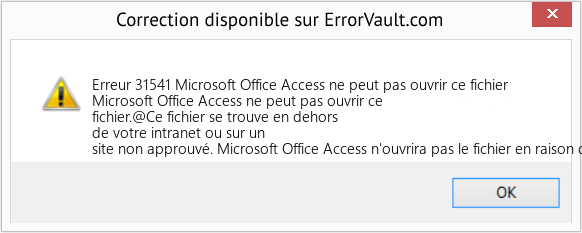 Fix Microsoft Office Access ne peut pas ouvrir ce fichier (Error Erreur 31541)