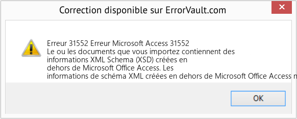 Download Error Erreur 31552 (Erreur Microsoft Access 31552) Repair Tool Fix Erreur Microsoft Access 31552 (Error Erreur 31552)