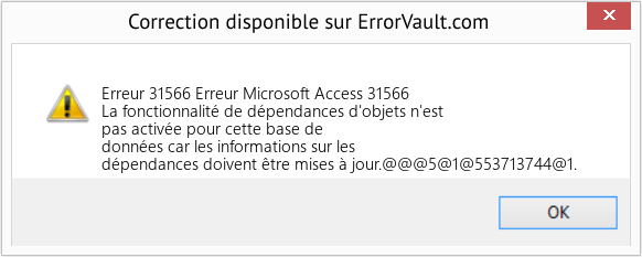 Download Error Erreur 31566 (Erreur Microsoft Access 31566) Repair Tool Fix Erreur Microsoft Access 31566 (Error Erreur 31566)