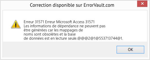 Download Error Erreur 31571 (Erreur Microsoft Access 31571) Repair Tool Fix Erreur Microsoft Access 31571 (Error Erreur 31571)